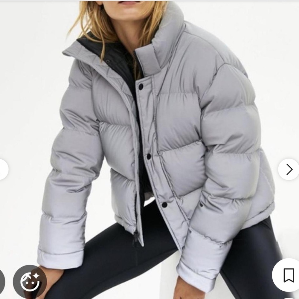 Like New!  Aritzia Super Puff Original - reflective gray